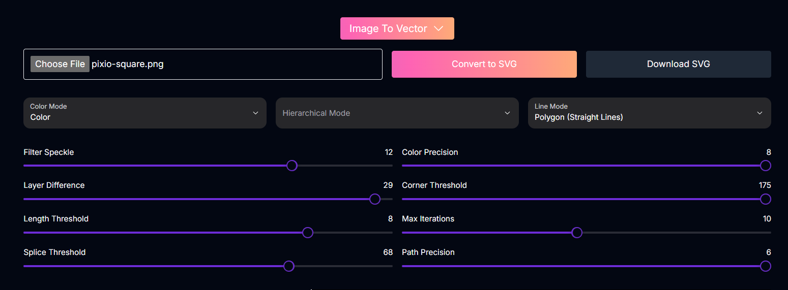 Image to Vector Screenshot