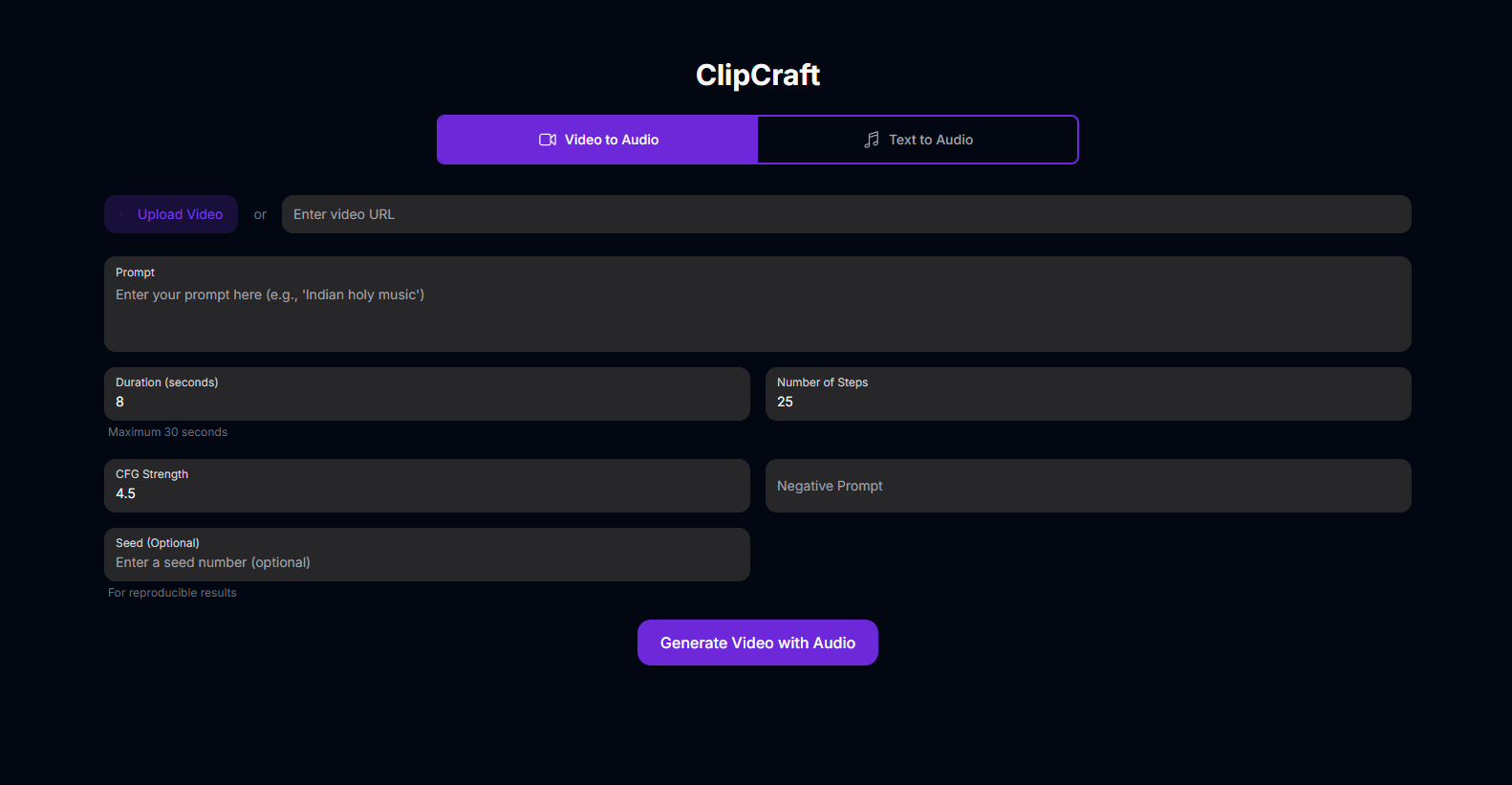 ClipCraft Video to Audio Screenshot