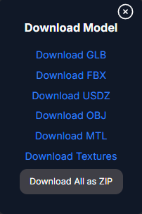 ObjectCraft Download Options Screenshot
