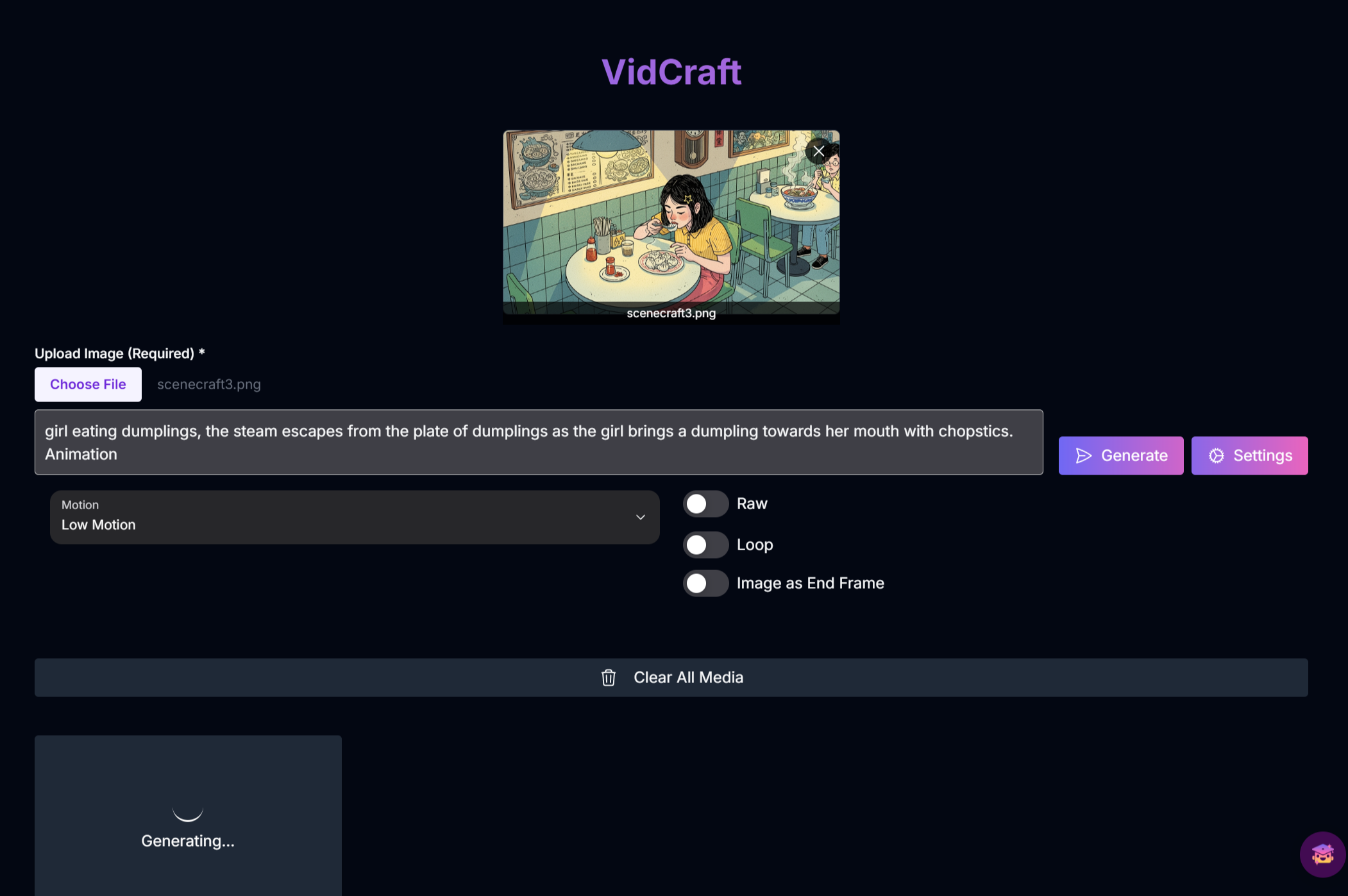 VidCraft Generation Progress