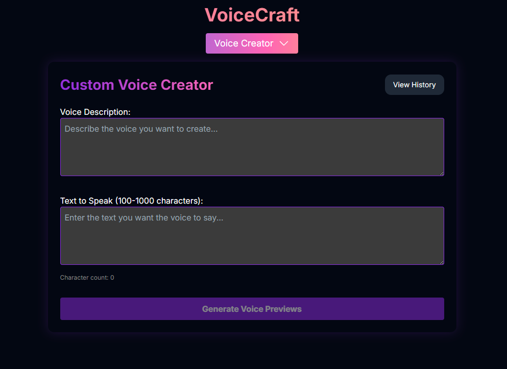 VoiceCraft Voice Creator Screenshot